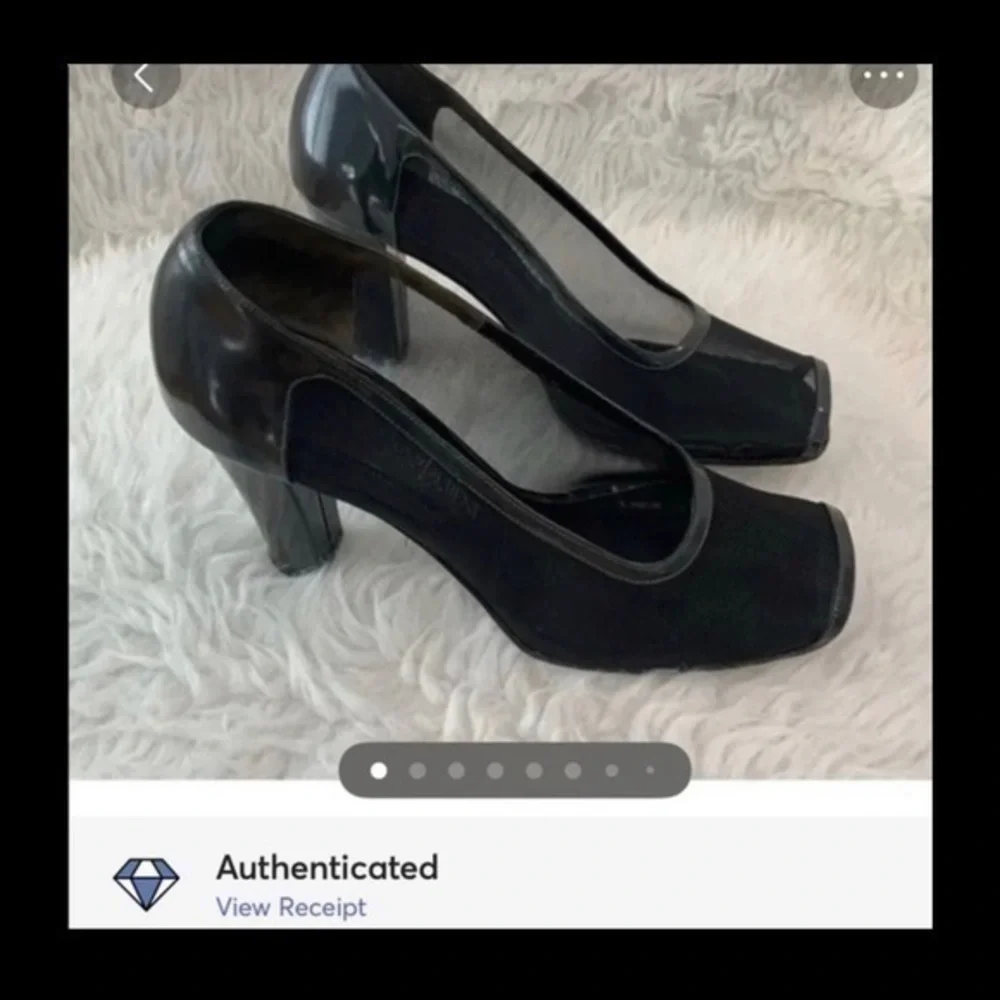 YSL Yves Saint Laurent Pumps Heels Shoes Authentic Patent Leather Mesh